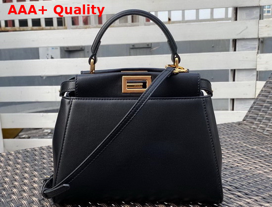 Fendi Peekaboo XS Black Nappa Leather Replica