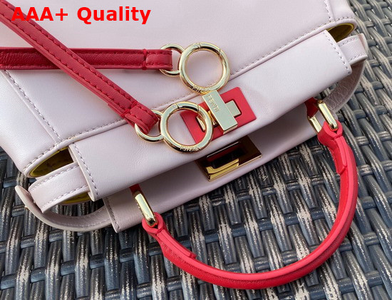 Fendi Peekaboo XS Pink Contrast Red Nappa Leather Replica