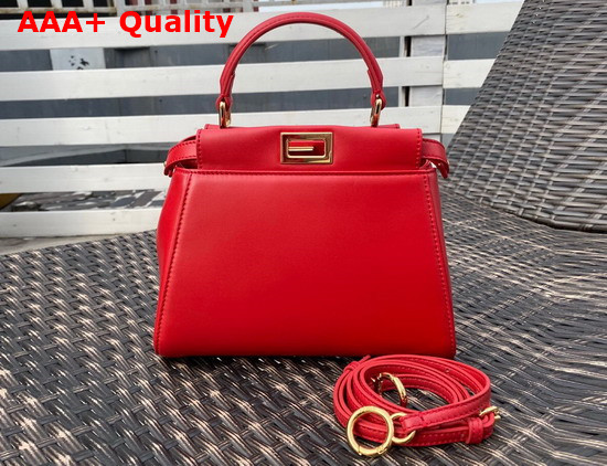 Fendi Peekaboo XS Red Nappa Leather Replica