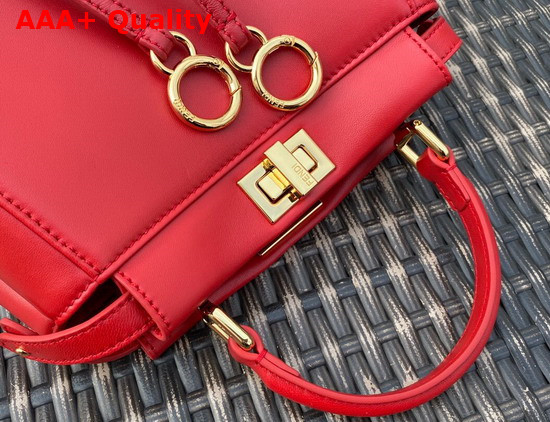 Fendi Peekaboo XS Red Nappa Leather Replica