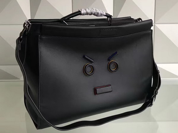 Fendi Peekaboo in Black Roman Leather with Fendi Face For Sale