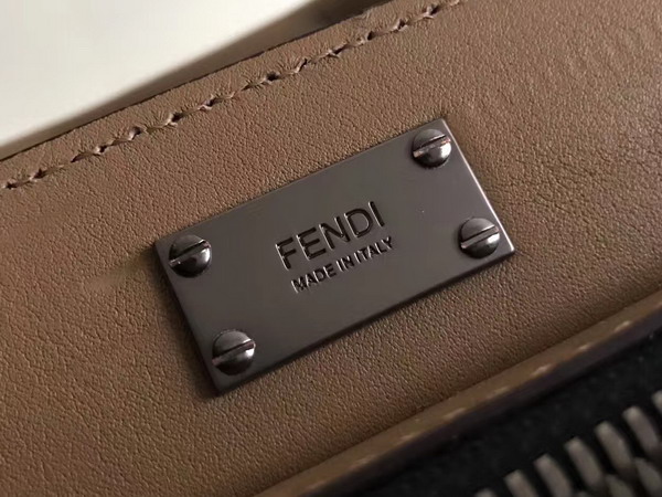 Fendi Peekaboo in Tan Roman Leather with Fendi Face For Sale