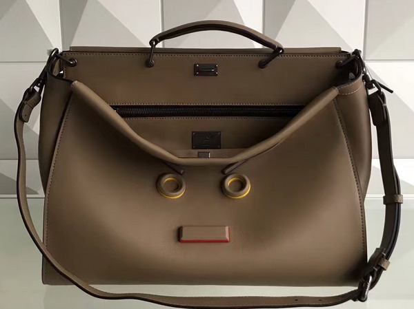 Fendi Peekaboo in Tan Roman Leather with Fendi Face For Sale