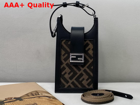 Fendi Phone Bag Brown Fabric Mobile Phone Holder Replica