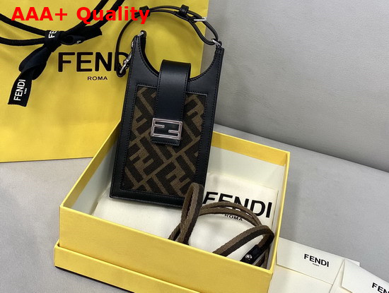 Fendi Phone Bag Brown Fabric Mobile Phone Holder Replica