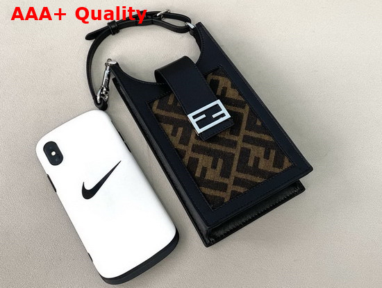 Fendi Phone Bag Brown Fabric Mobile Phone Holder Replica