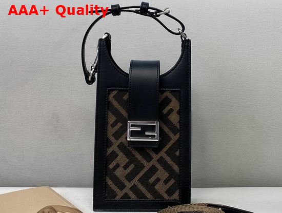 Fendi Phone Bag Brown Fabric Mobile Phone Holder Replica