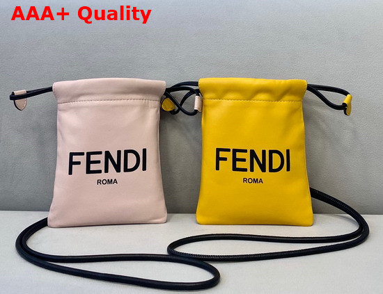 Fendi Phone Pouch Pink Nappa Leather Pouch Replica