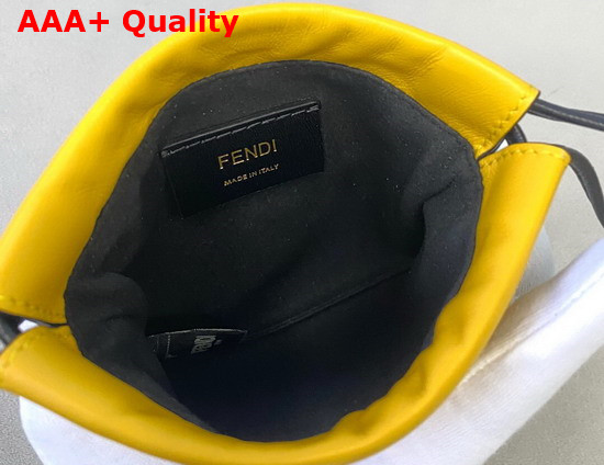 Fendi Phone Pouch Yellow Nappa Leather Pouch Replica