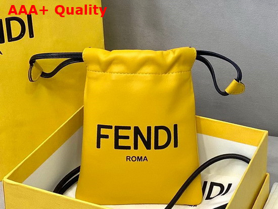 Fendi Phone Pouch Yellow Nappa Leather Pouch Replica