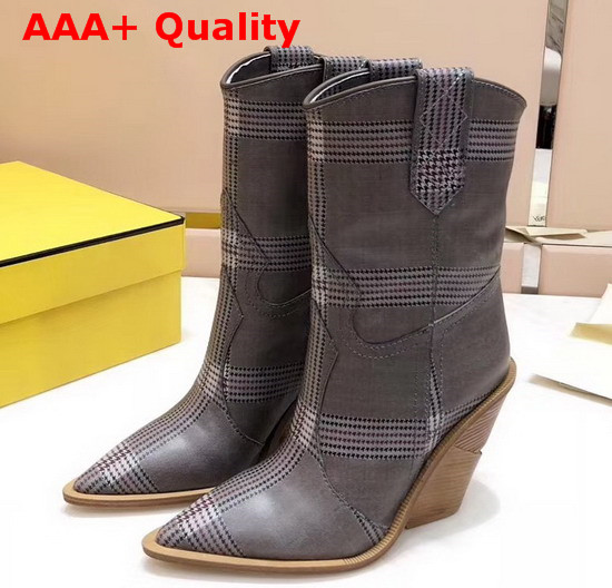 Fendi Printed Leather Boots Replica