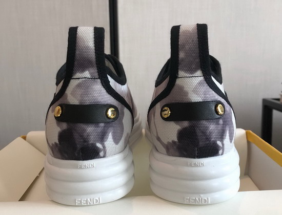 Fendi Rise Gray Canvas Flatforms Replica