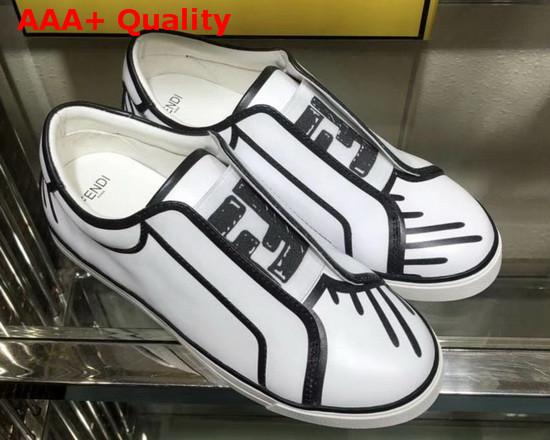 Fendi Roma Joshua Vides Nappa Leather Slip Ons White Nappa Leather Replica