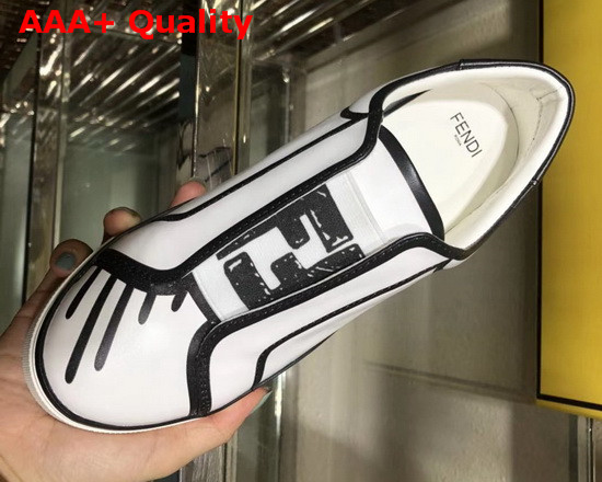 Fendi Roma Joshua Vides Nappa Leather Slip Ons White Nappa Leather Replica