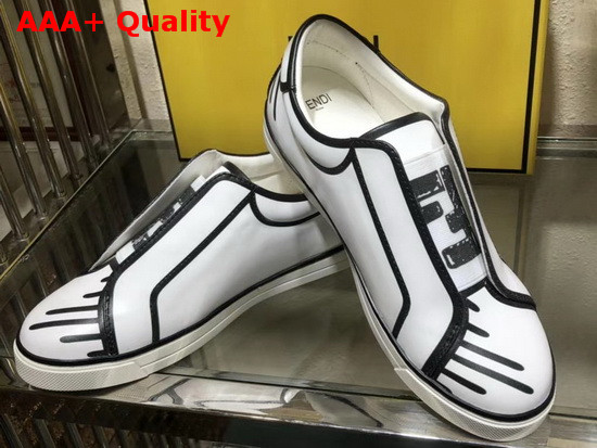 Fendi Roma Joshua Vides Nappa Leather Slip Ons White Nappa Leather Replica