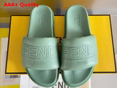 Fendi Roma Slides Green Leather Fussbett Replica