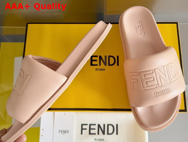 Fendi Roma Slides Pink Leather Slides Replica