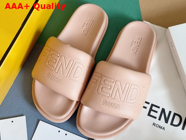 Fendi Roma Slides Pink Leather Slides Replica