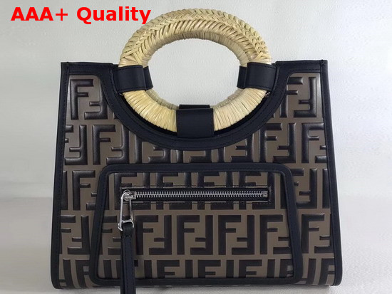 Fendi Runaway Shopper All Over FF Printed Motif Black Replica