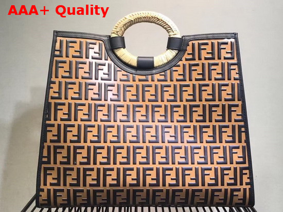 Fendi Runaway Shopper All Over Raised Macro FF Printed Motif Replica