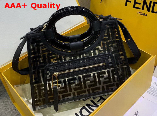 Fendi Runaway Shopper PU FF Motif Printed in Black Replica