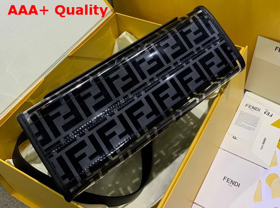 Fendi Runaway Shopper PU FF Motif Printed in Black Replica