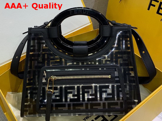 Fendi Runaway Shopper PU FF Motif Printed in Black Replica