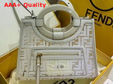 Fendi Runaway Shopper PU FF Motif Printed in White Replica