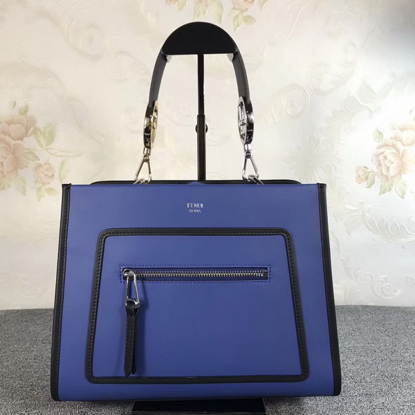 Fendi Runway Small Blue Leather Bag For Sale