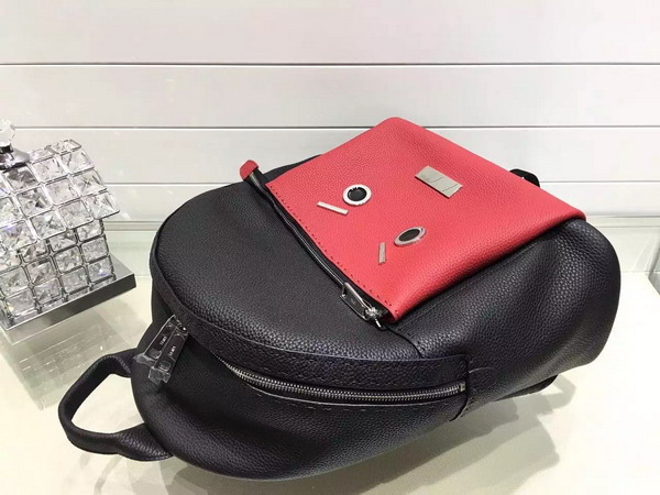 Fendi Selleria Backpack in Black and Red Roman Leather for Sale