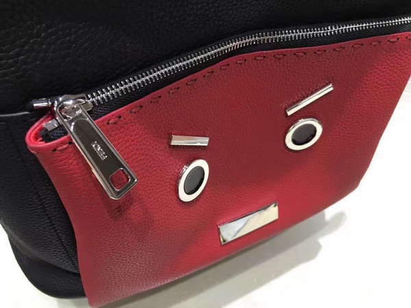 Fendi Selleria Backpack in Black and Red Roman Leather for Sale