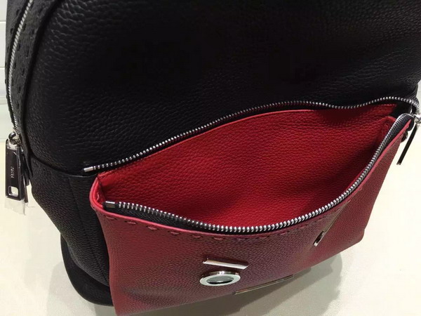 Fendi Selleria Backpack in Black and Red Roman Leather for Sale