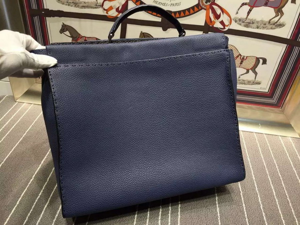 Fendi Selleria Peekaboo in Blue Roman Leather with Bag Bugs Patern for Sale