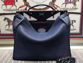 Fendi Selleria Peekaboo in Blue Roman Leather with Bag Bugs Patern for Sale