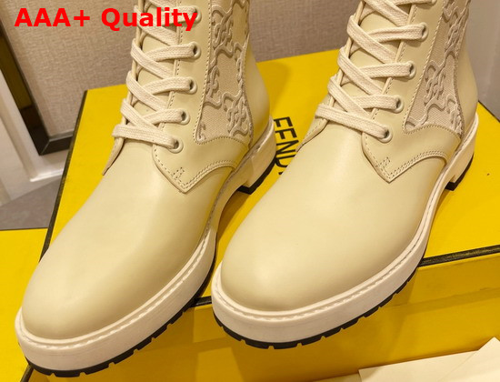 Fendi Signature White Leather Biker Boots Replica