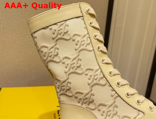 Fendi Signature White Leather Biker Boots Replica