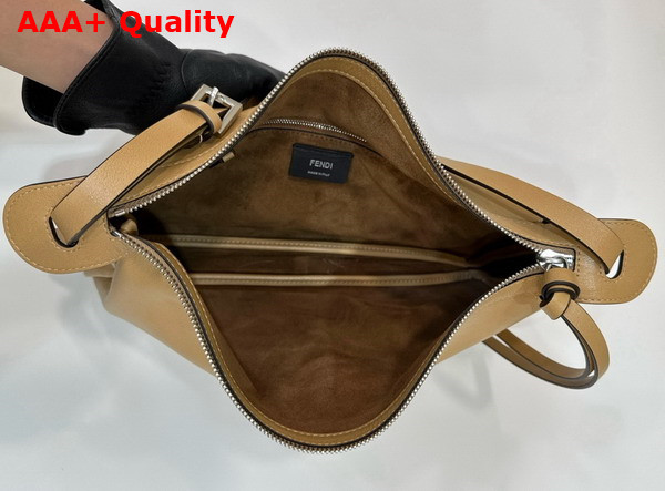 Fendi Simply Fendi Medium Beige Leather Bag Replica