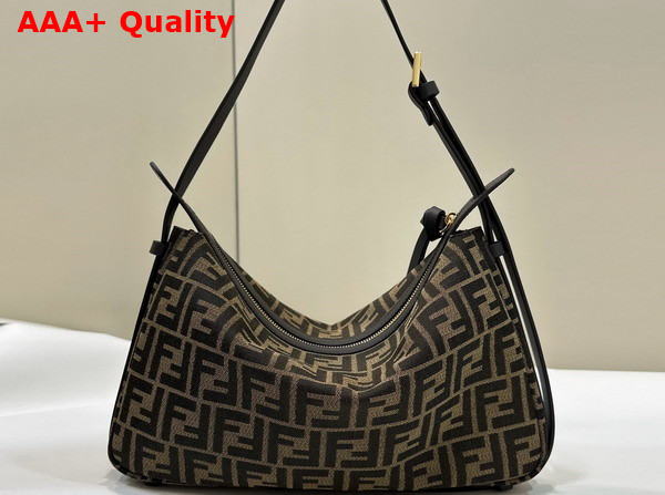 Fendi Simply Fendi Medium Brown FF Jacquard Fabric Bag Replica