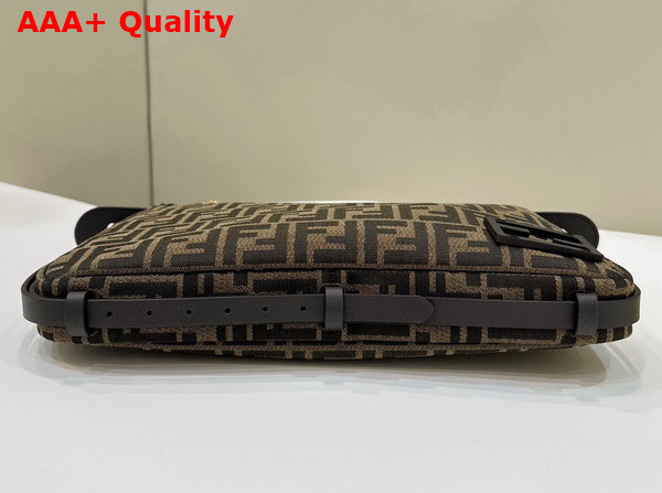 Fendi Simply Fendi Medium Brown FF Jacquard Fabric Bag Replica