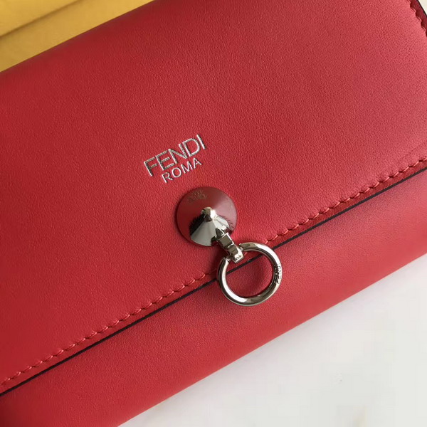 Fendi Slim Continental Wallet in Red Leather For Sale