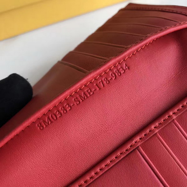 Fendi Slim Continental Wallet in Red Leather For Sale