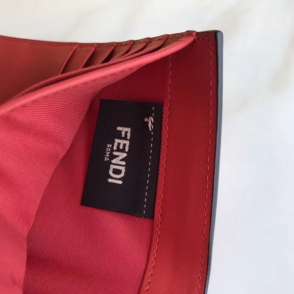 Fendi Slim Continental Wallet in Red Leather For Sale