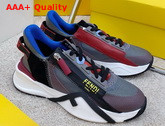 Fendi Slip On Sneakers with Stretch Laces Multicolor Purple Grey Black Replica