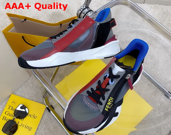 Fendi Slip On Sneakers with Stretch Laces Multicolor Purple Grey Black Replica