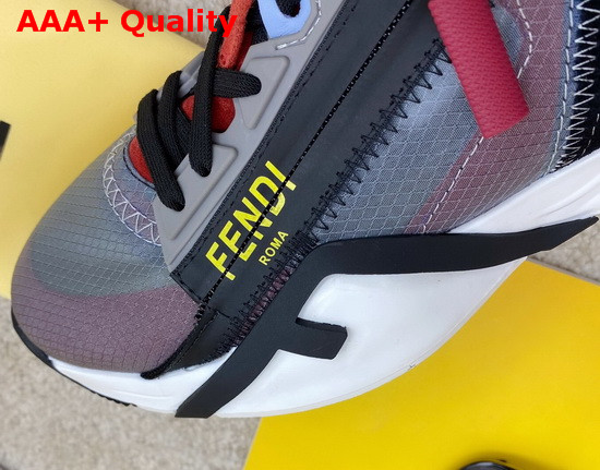 Fendi Slip On Sneakers with Stretch Laces Multicolor Purple Grey Black Replica