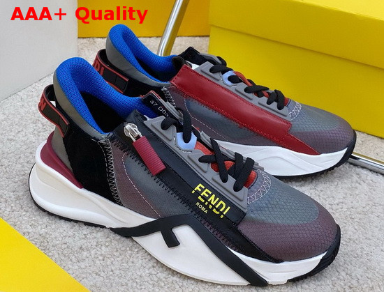 Fendi Slip On Sneakers with Stretch Laces Multicolor Purple Grey Black Replica