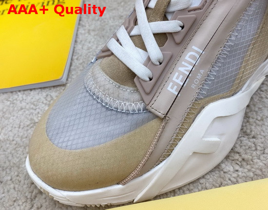 Fendi Slip On Sneakers with Stretch Laces Multicolor Tan Grey Pink Replica