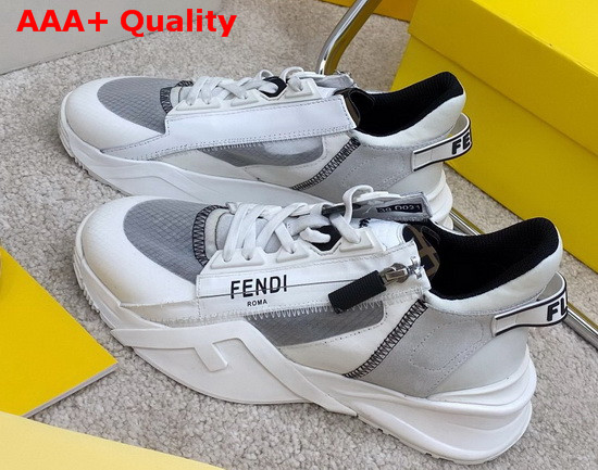 Fendi Slip On Sneakers with Stretch Laces Multicolor White and Grey Replica