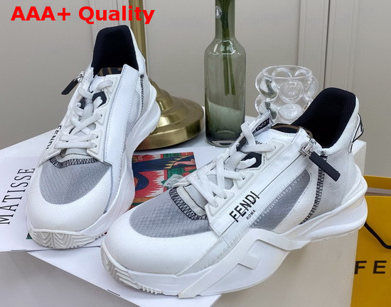 Fendi Slip On Sneakers with Stretch Laces Multicolor White and Grey Replica