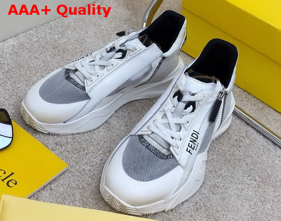 Fendi Slip On Sneakers with Stretch Laces Multicolor White and Grey Replica